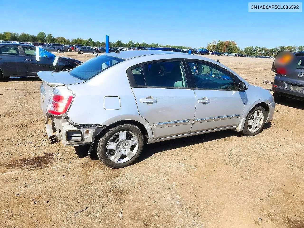 2012 NISSAN SENTRA VIN 3N1AB6AP5CL686592 — фото 3