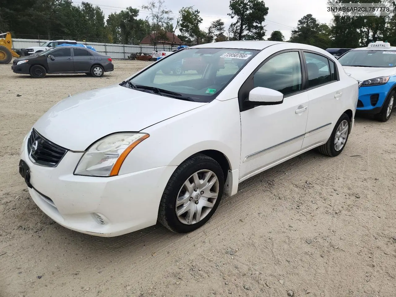 NISSAN SENTRA 2012, VIN 3N1AB6AP2CL757778