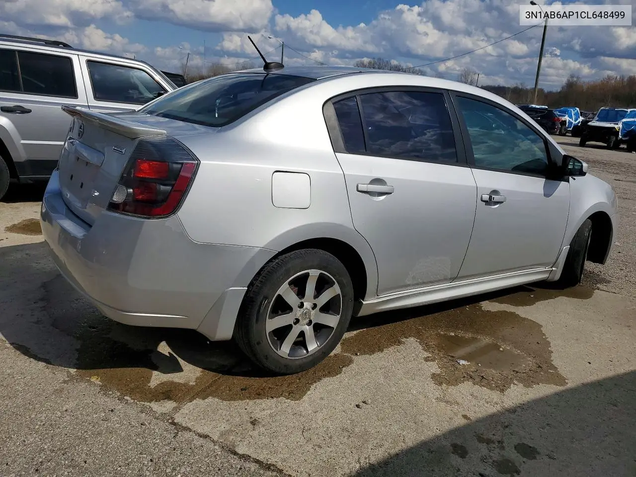2012 NISSAN SENTRA VIN 3N1AB6AP1CL648499 — фото 3