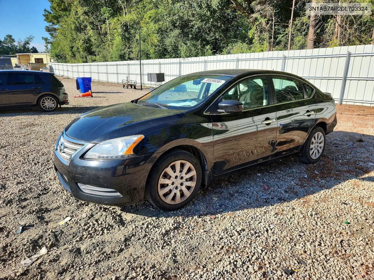 NISSAN SENTRA 2013, VIN 3N1AB7AP2DL703324