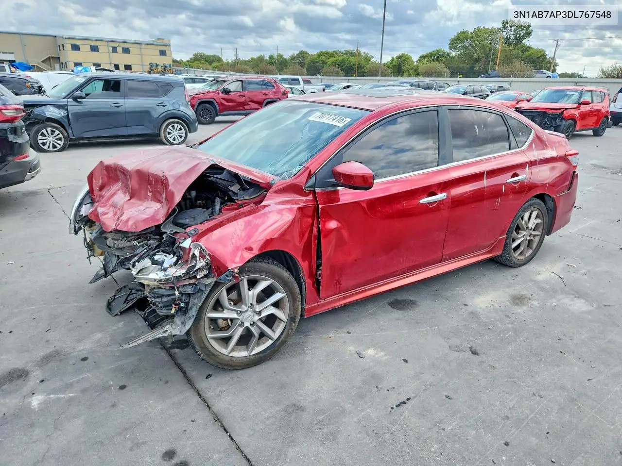 NISSAN SENTRA 2013, VIN 3N1AB7AP3DL767548