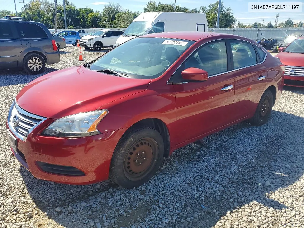 NISSAN SENTRA 2013, VIN 3N1AB7AP6DL711197
