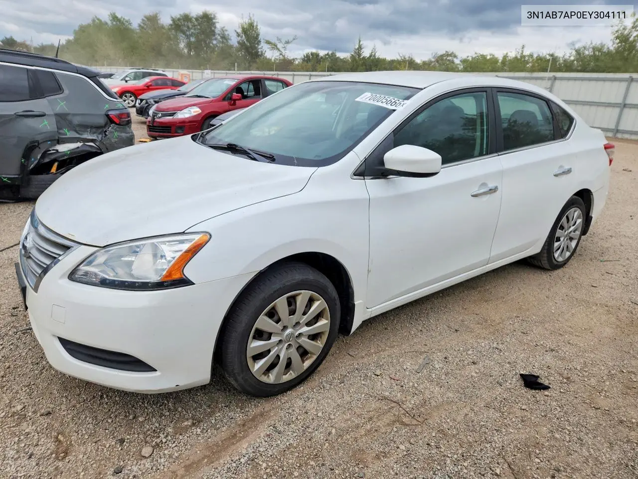 NISSAN SENTRA 2014, VIN 3N1AB7AP0EY304111