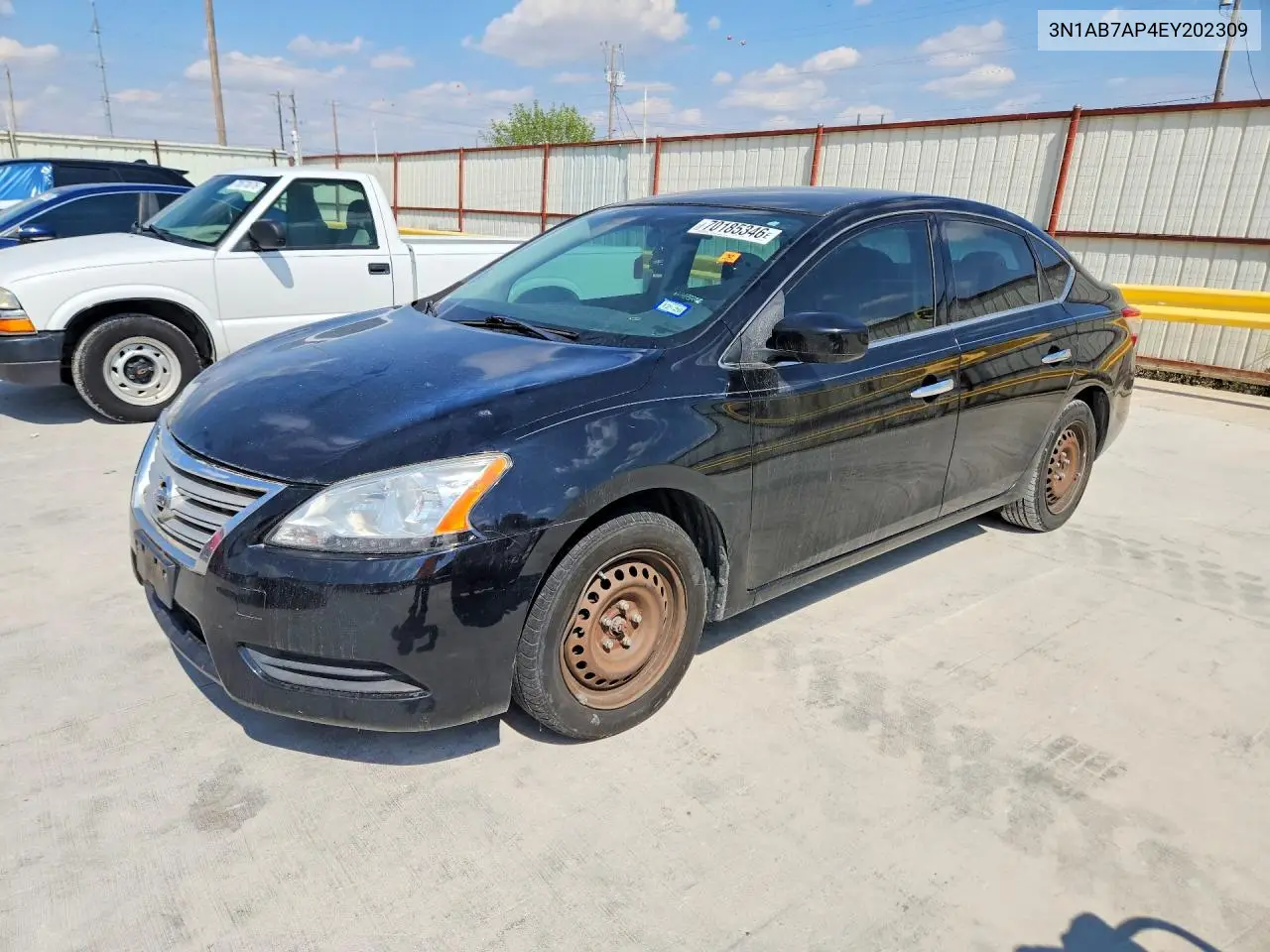 NISSAN SENTRA 2014, VIN 3N1AB7AP4EY202309