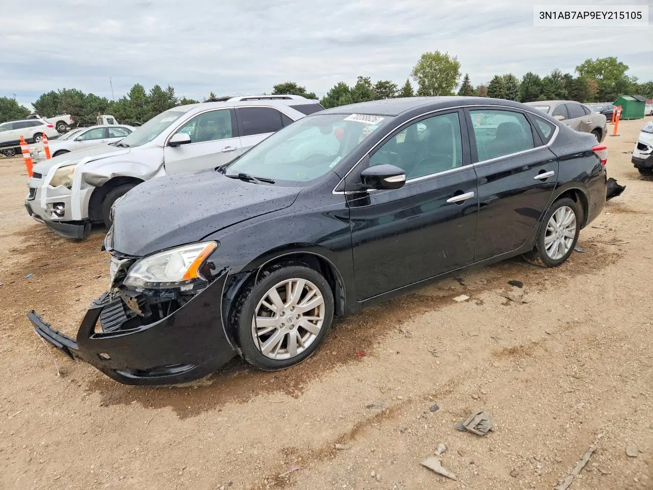 NISSAN SENTRA 2014, VIN 3N1AB7AP9EY215105