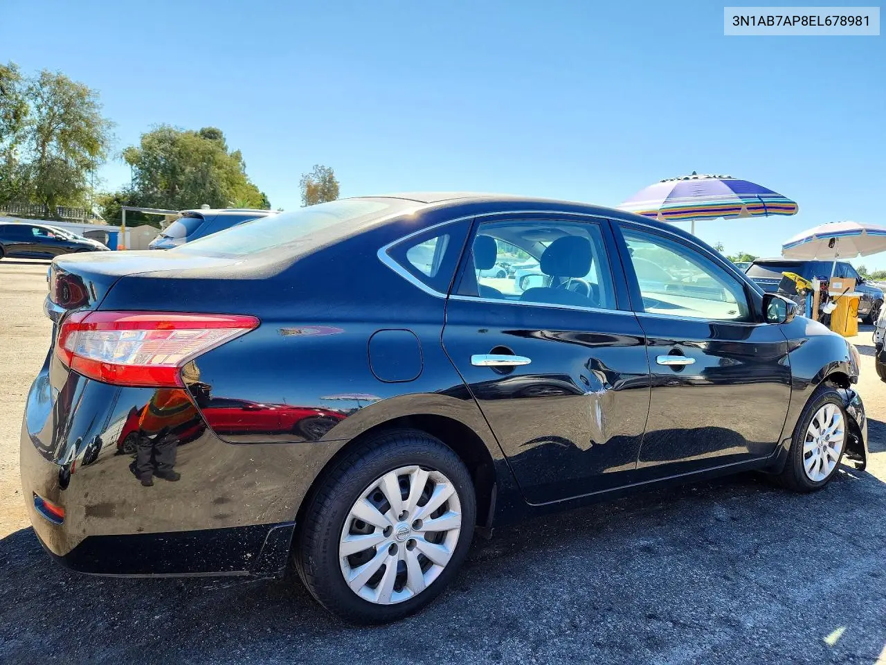 2014 NISSAN SENTRA VIN 3N1AB7AP8EL678981 — фото 3