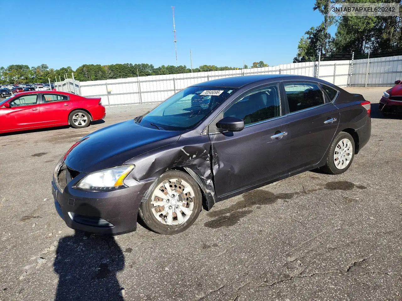 NISSAN SENTRA 2014, VIN 3N1AB7APXEL620242