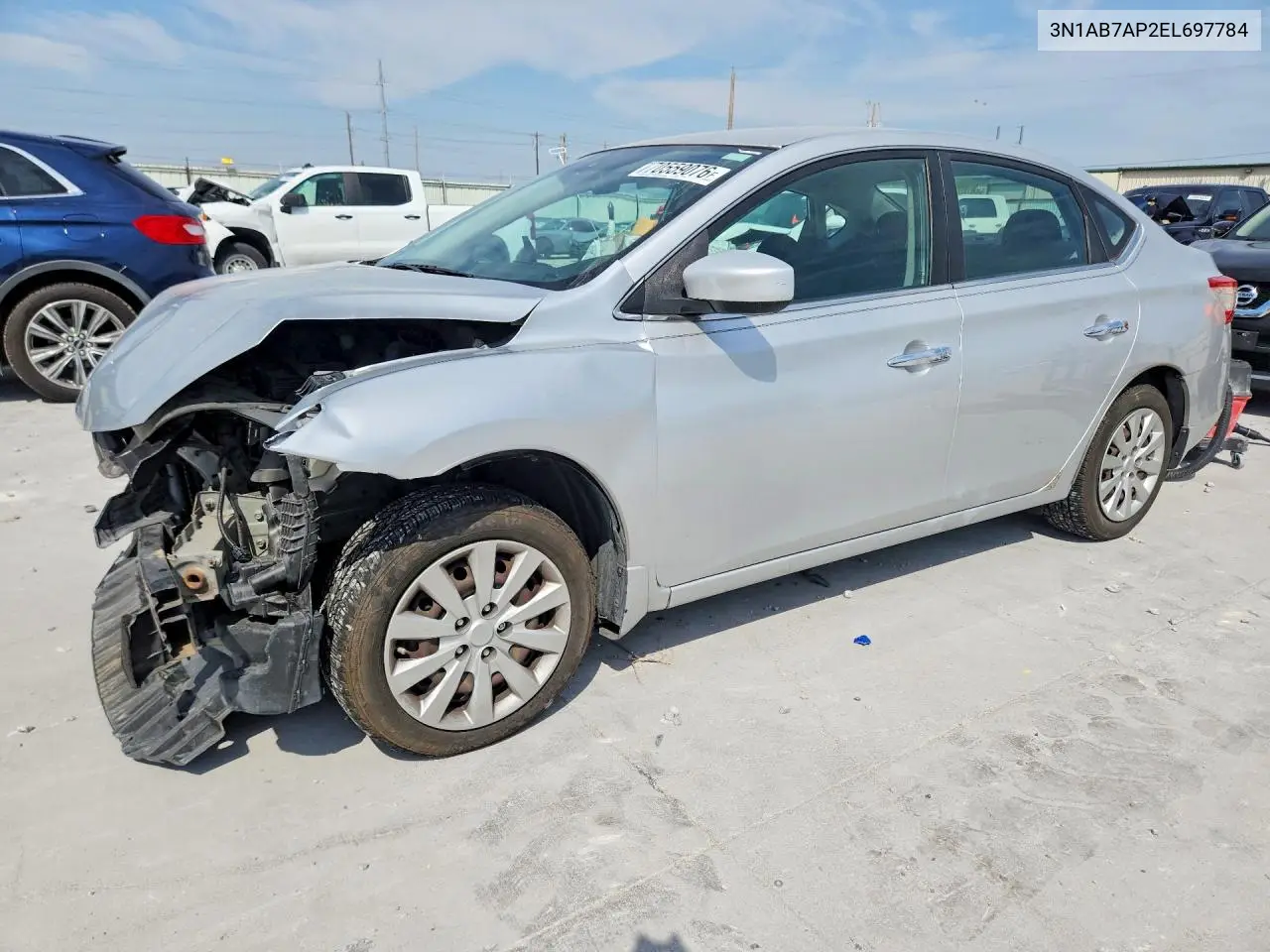 NISSAN SENTRA 2014, VIN 3N1AB7AP2EL697784