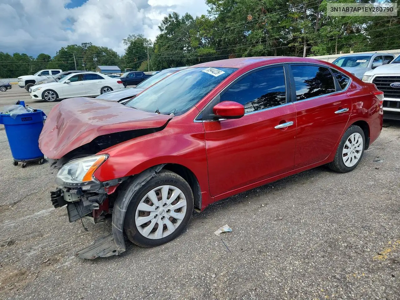NISSAN SENTRA 2014, VIN 3N1AB7AP1EY280790