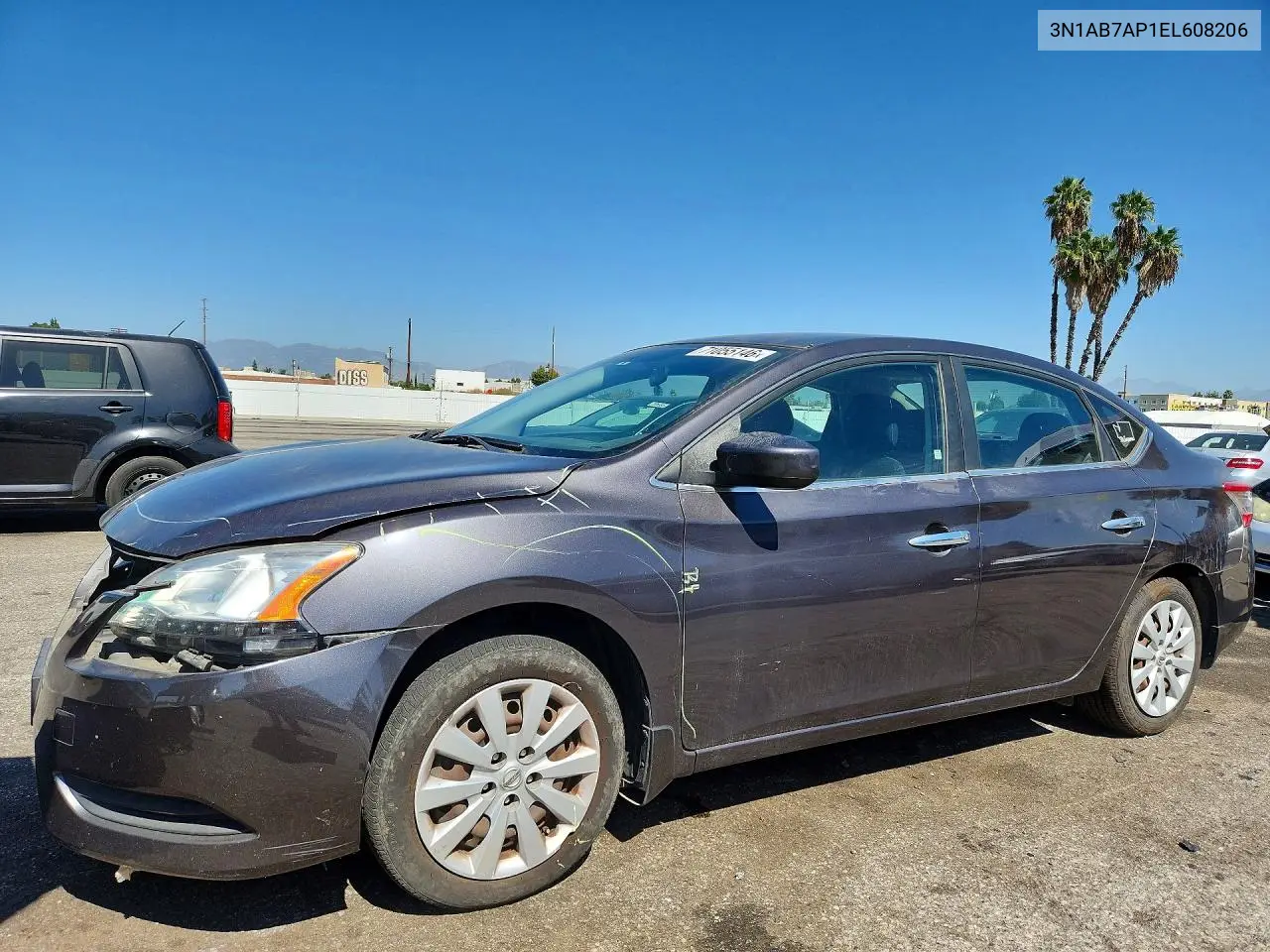 NISSAN SENTRA 2014, VIN 3N1AB7AP1EL608206
