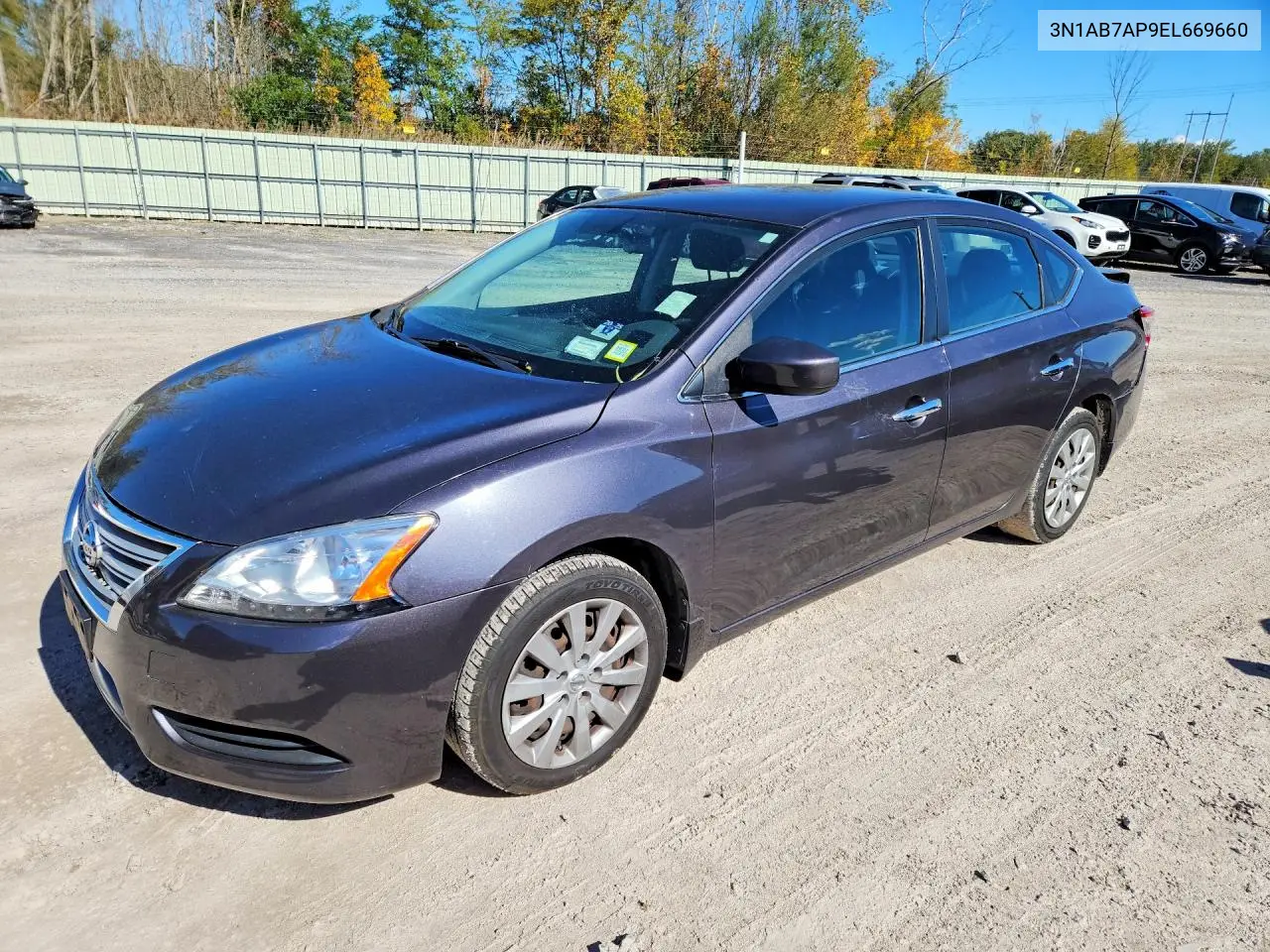 NISSAN SENTRA 2014, VIN 3N1AB7AP9EL669660