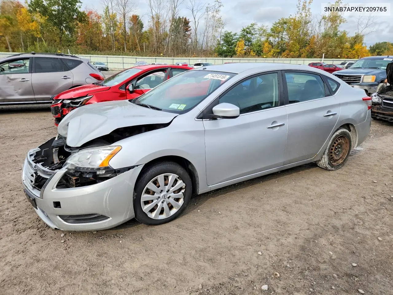 NISSAN SENTRA 2014, VIN 3N1AB7APXEY209765