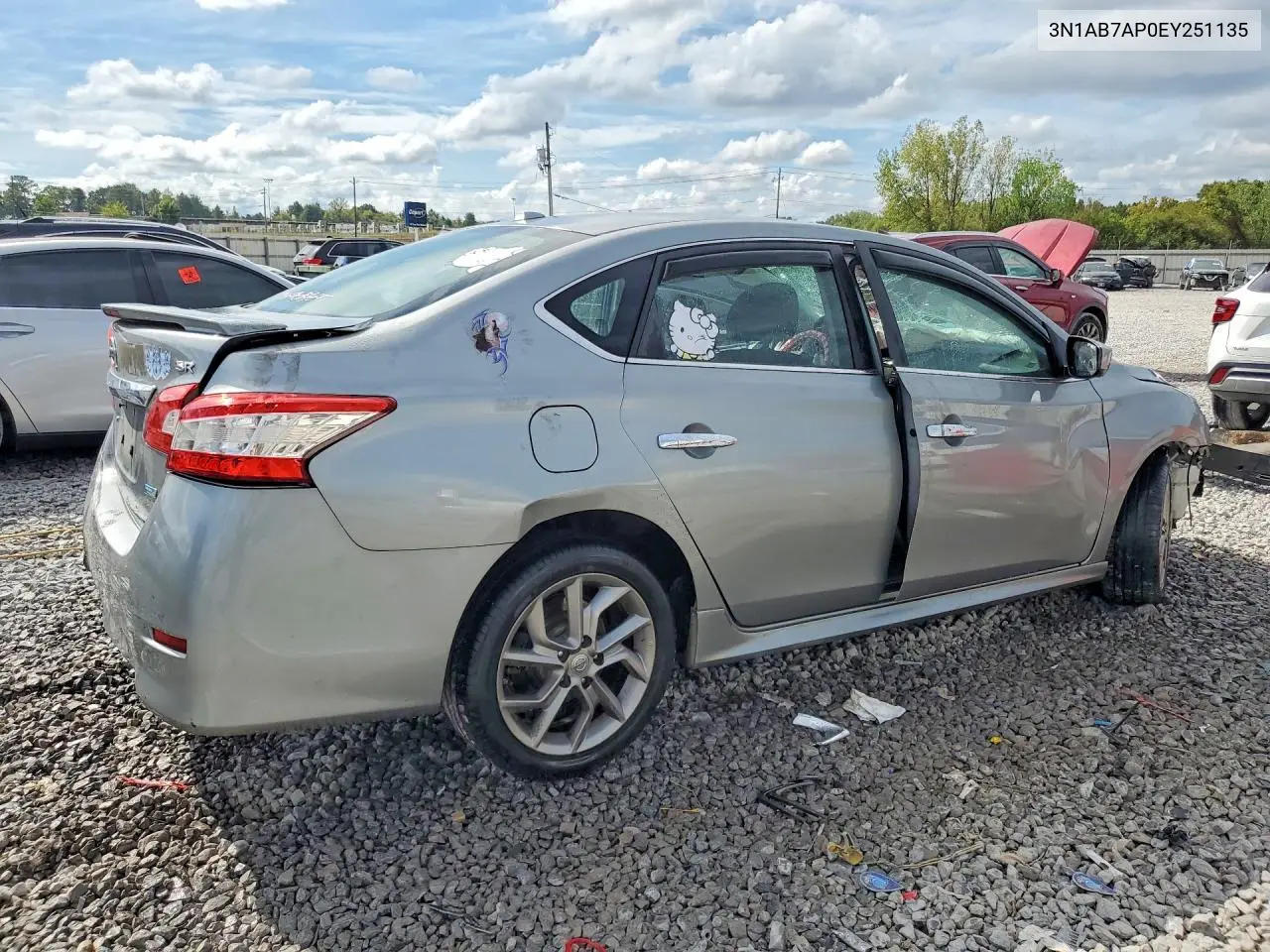 2014 NISSAN SENTRA VIN 3N1AB7AP0EY251135 — фото 3