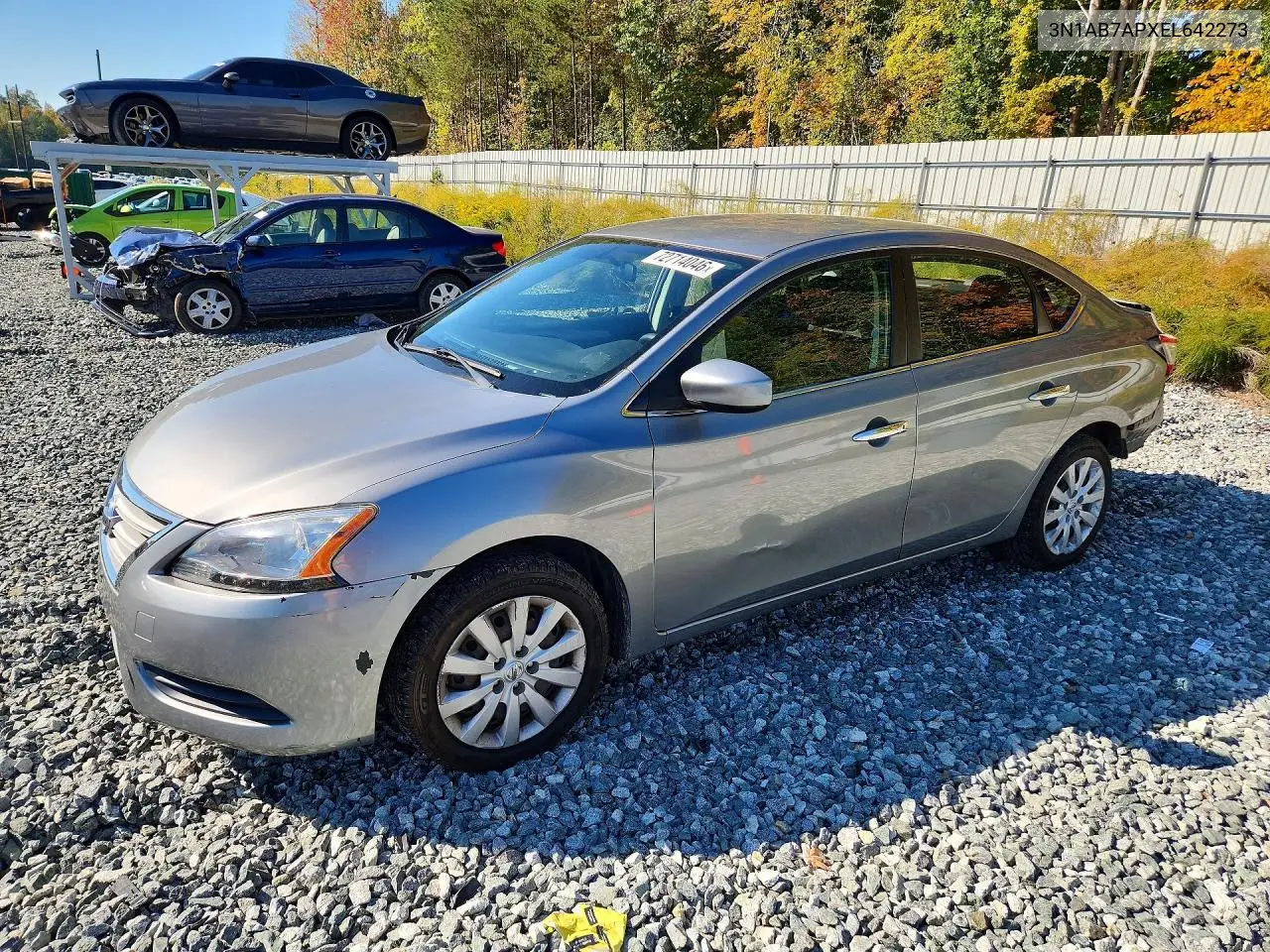NISSAN SENTRA 2014, VIN 3N1AB7APXEL642273