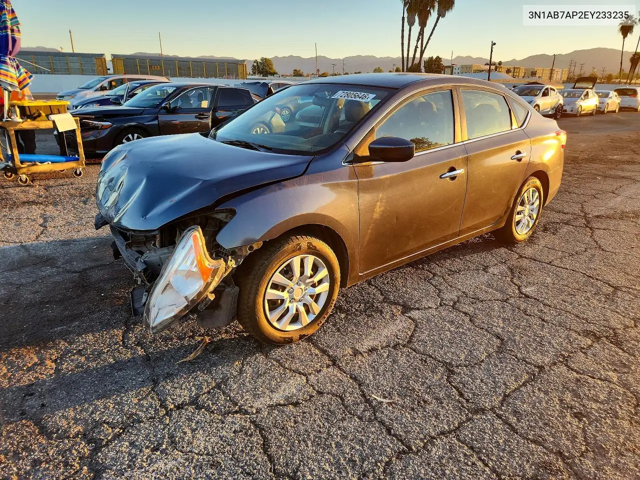 NISSAN SENTRA 2014, VIN 3N1AB7AP2EY233235