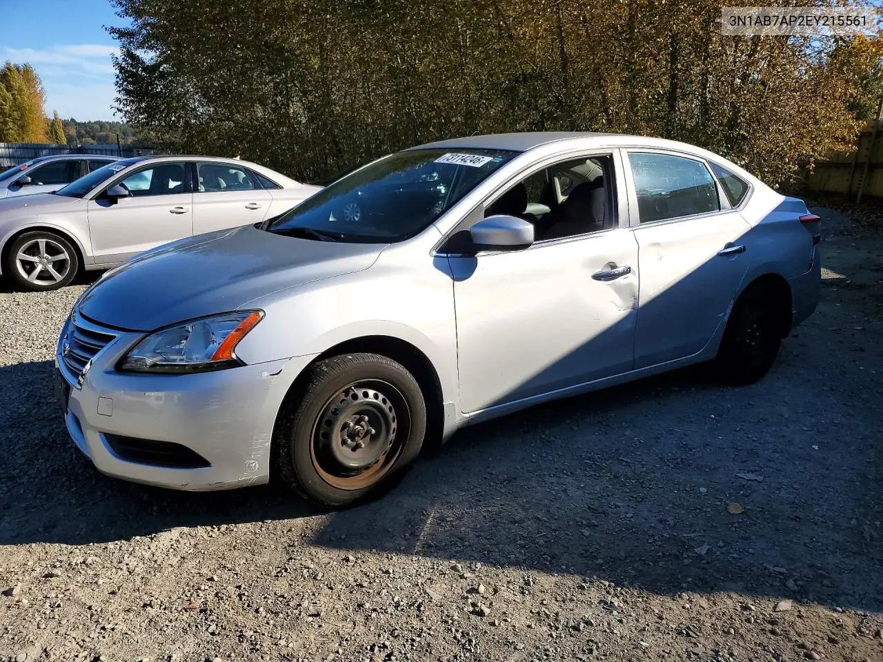 NISSAN SENTRA 2014, VIN 3N1AB7AP2EY215561