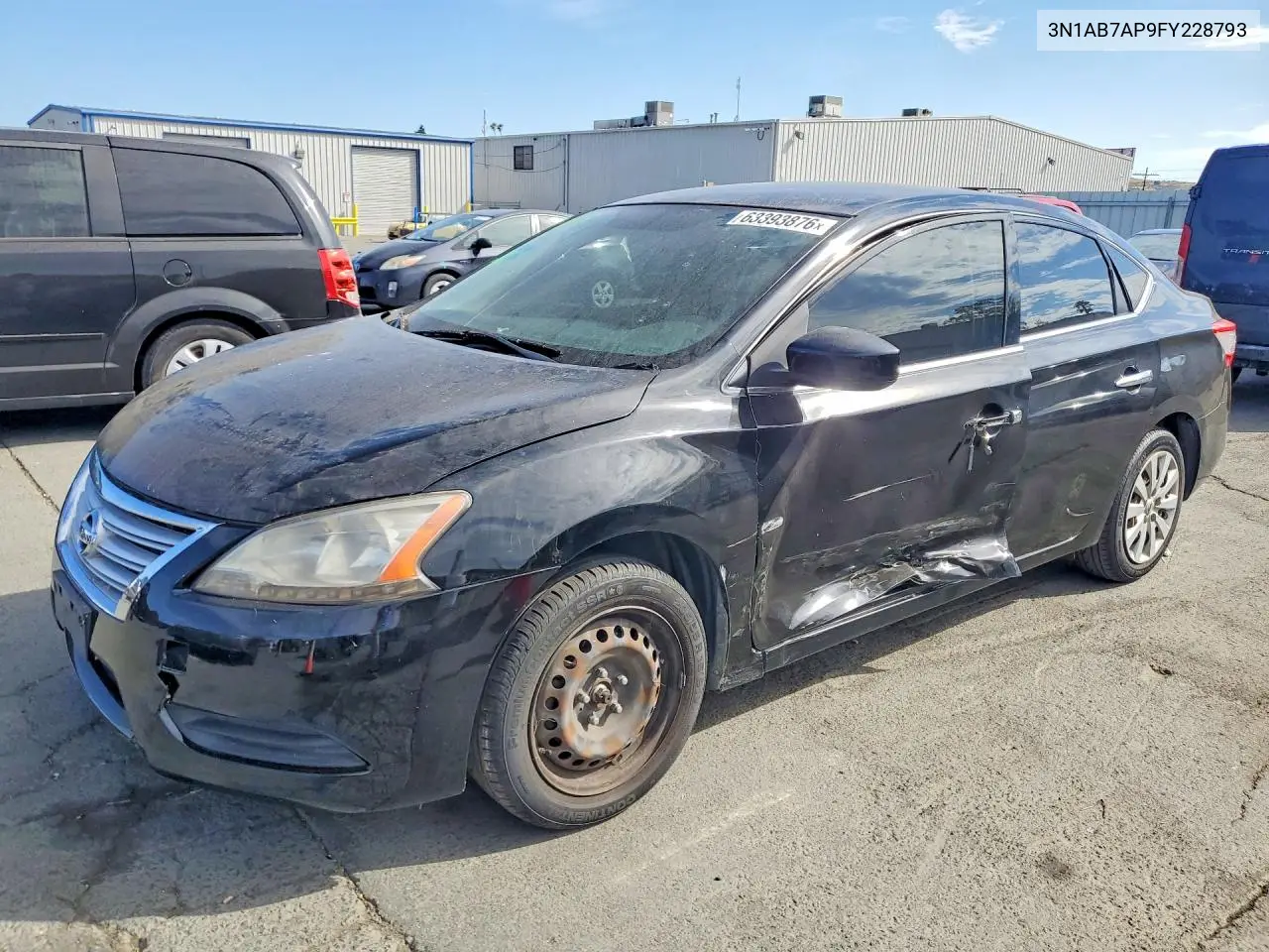 NISSAN SENTRA 2015, VIN 3N1AB7AP9FY228793