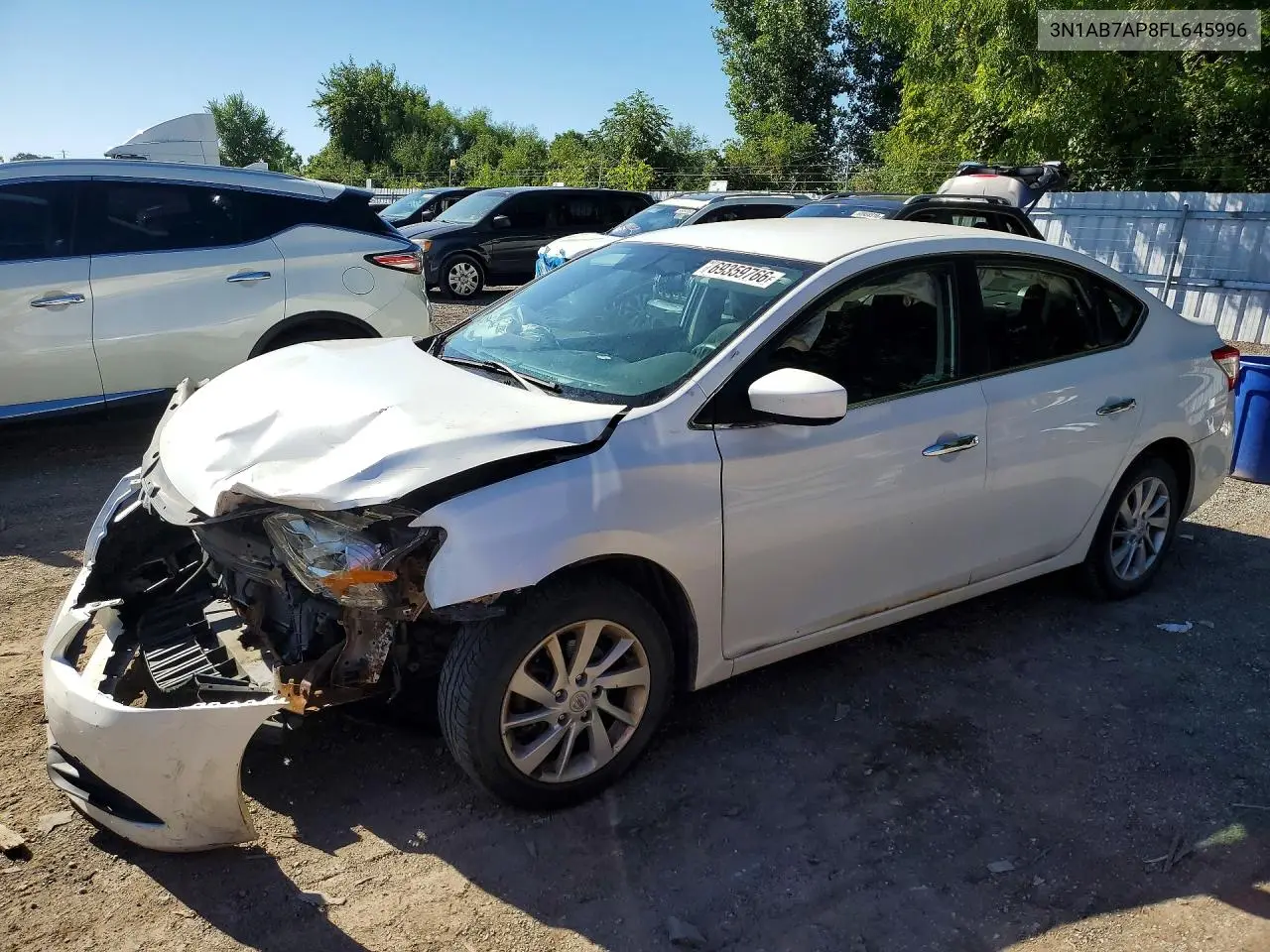 NISSAN SENTRA 2015, VIN 3N1AB7AP8FL645996