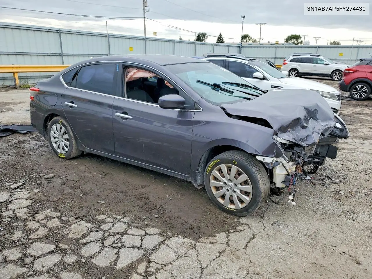2015 NISSAN SENTRA VIN 3N1AB7AP5FY274430 — фото 4