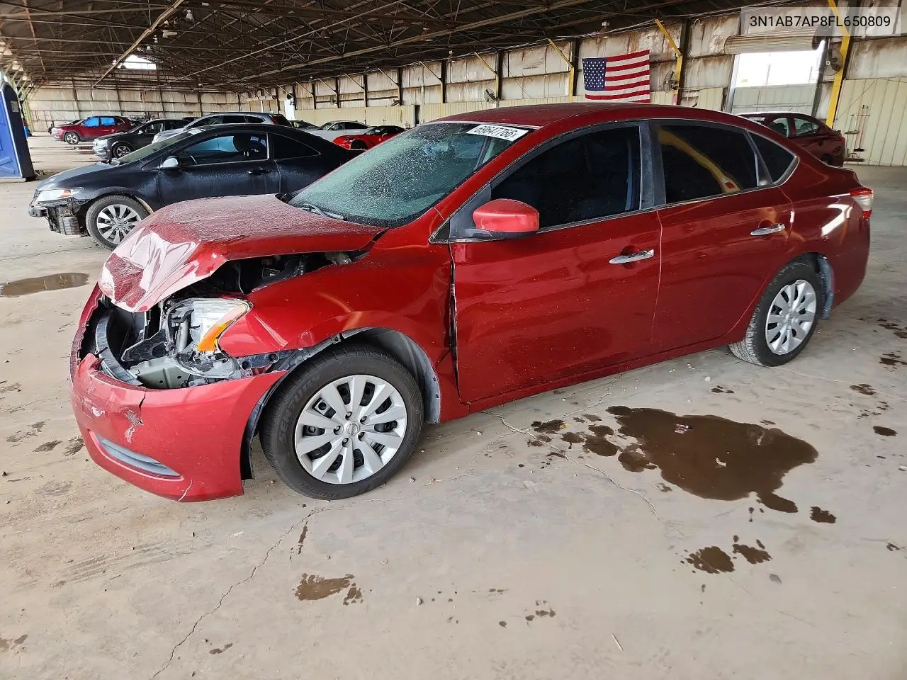 NISSAN SENTRA 2015, VIN 3N1AB7AP8FL650809