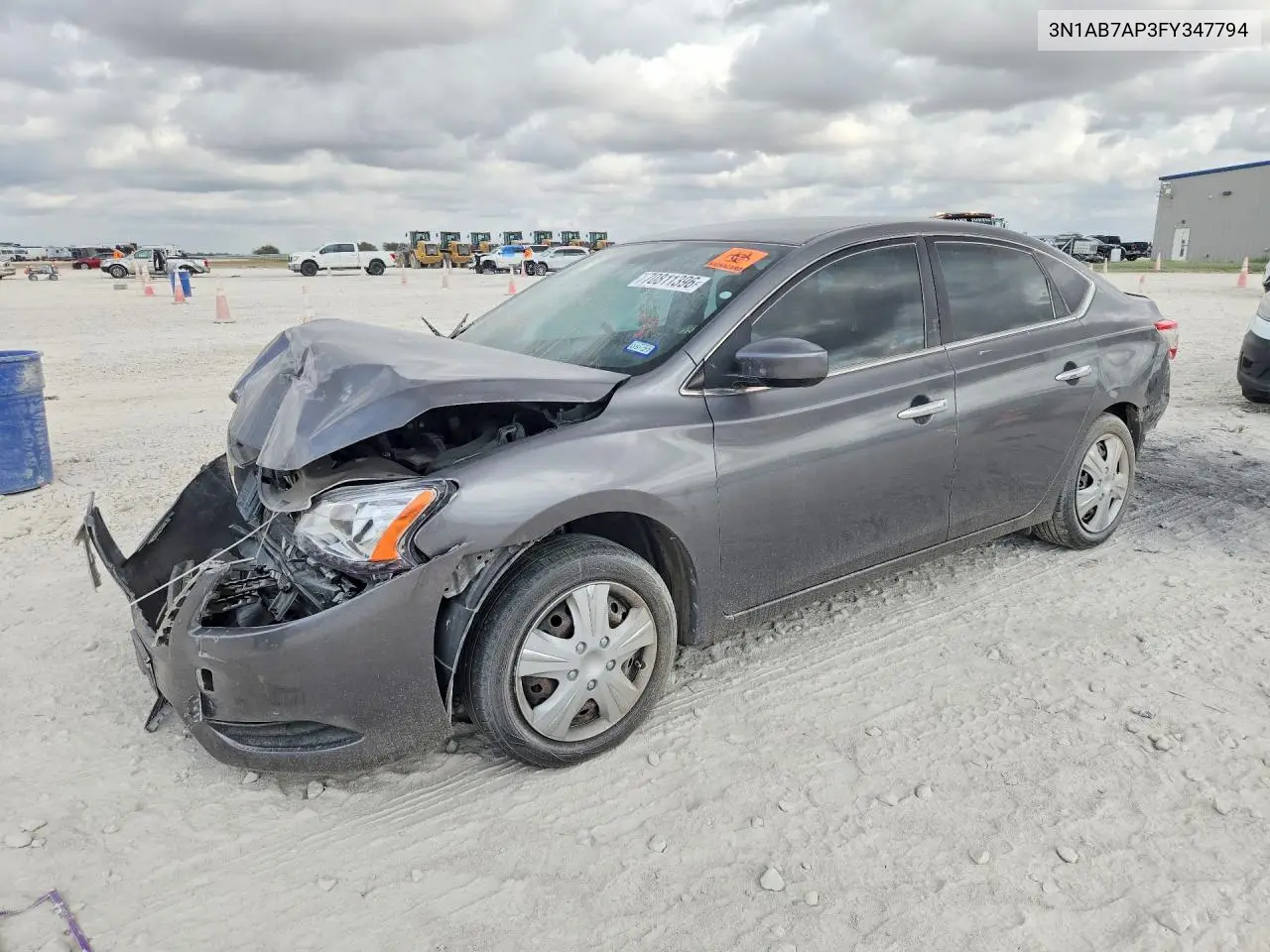 NISSAN SENTRA 2015, VIN 3N1AB7AP3FY347794