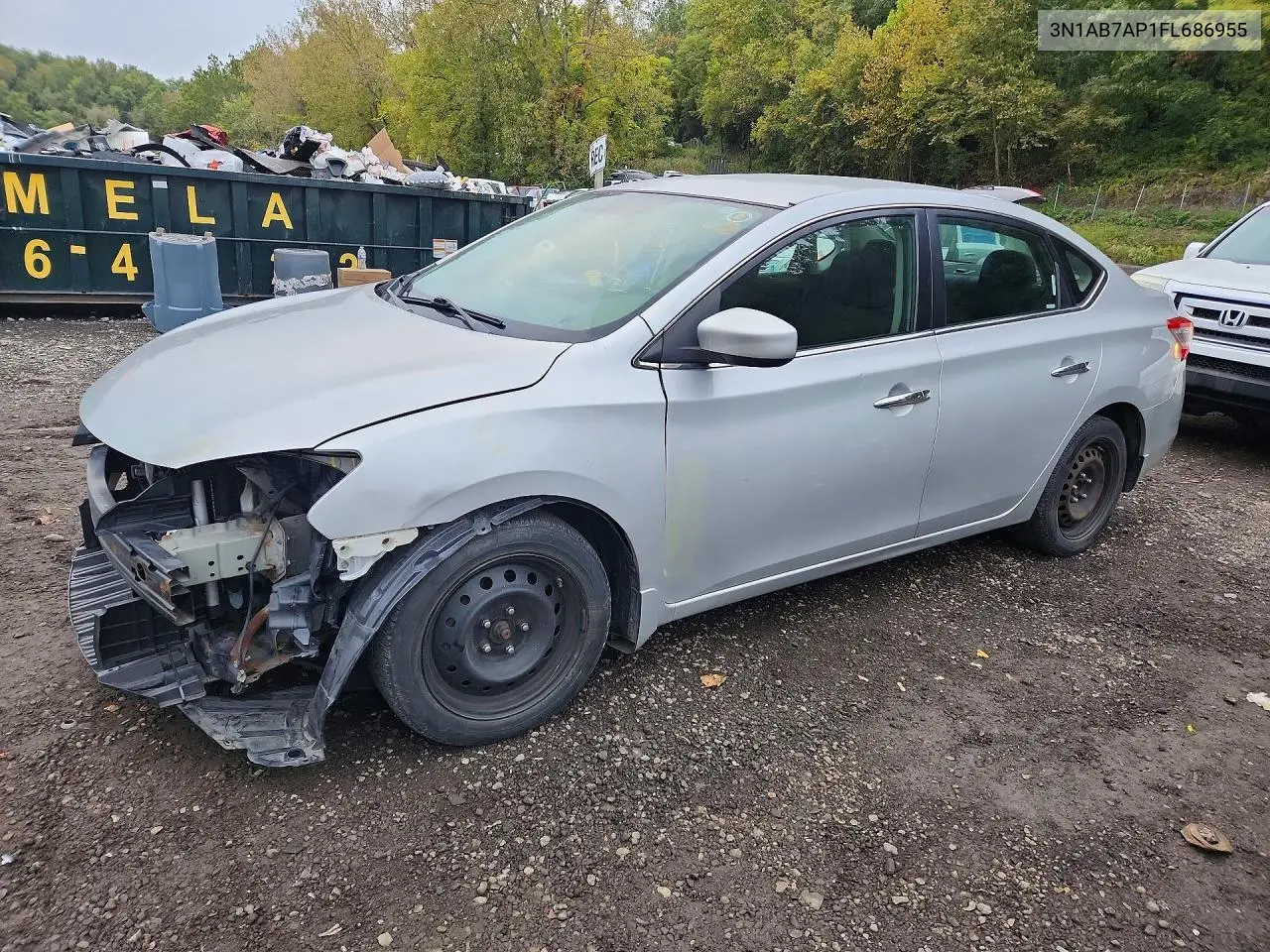NISSAN SENTRA 2015, VIN 3N1AB7AP1FL686955