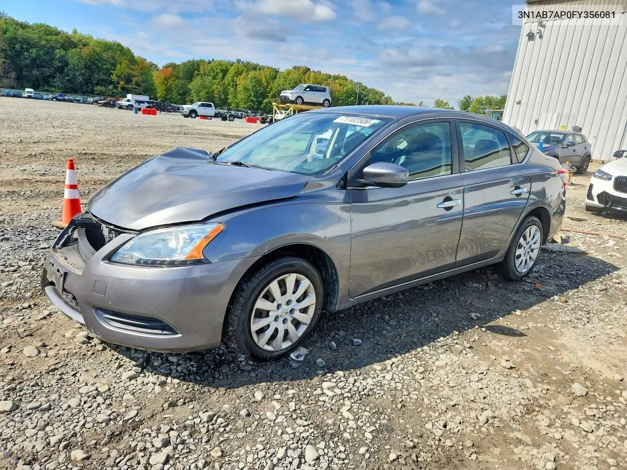 NISSAN SENTRA 2015, VIN 3N1AB7AP0FY356081