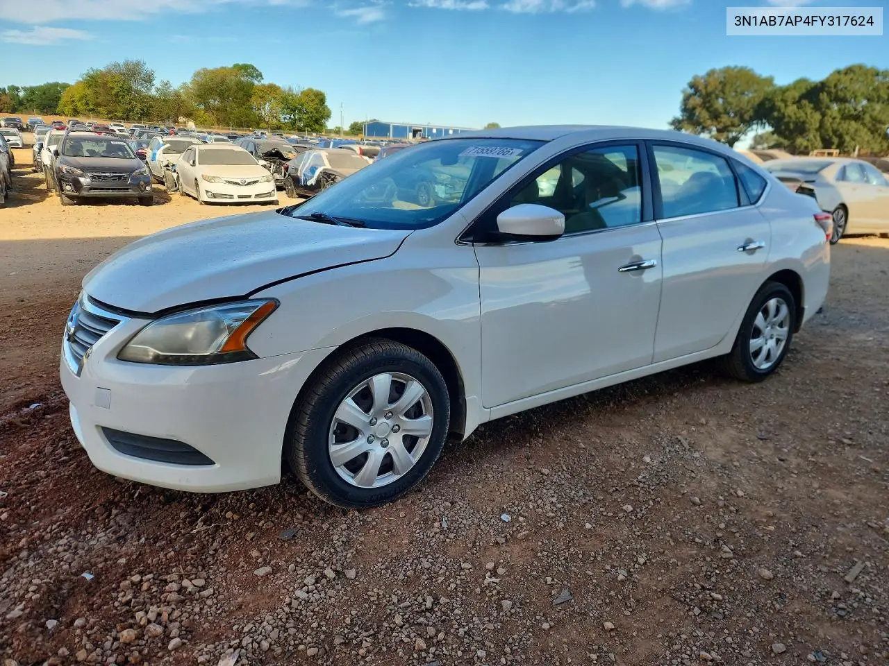 NISSAN SENTRA 2015, VIN 3N1AB7AP4FY317624