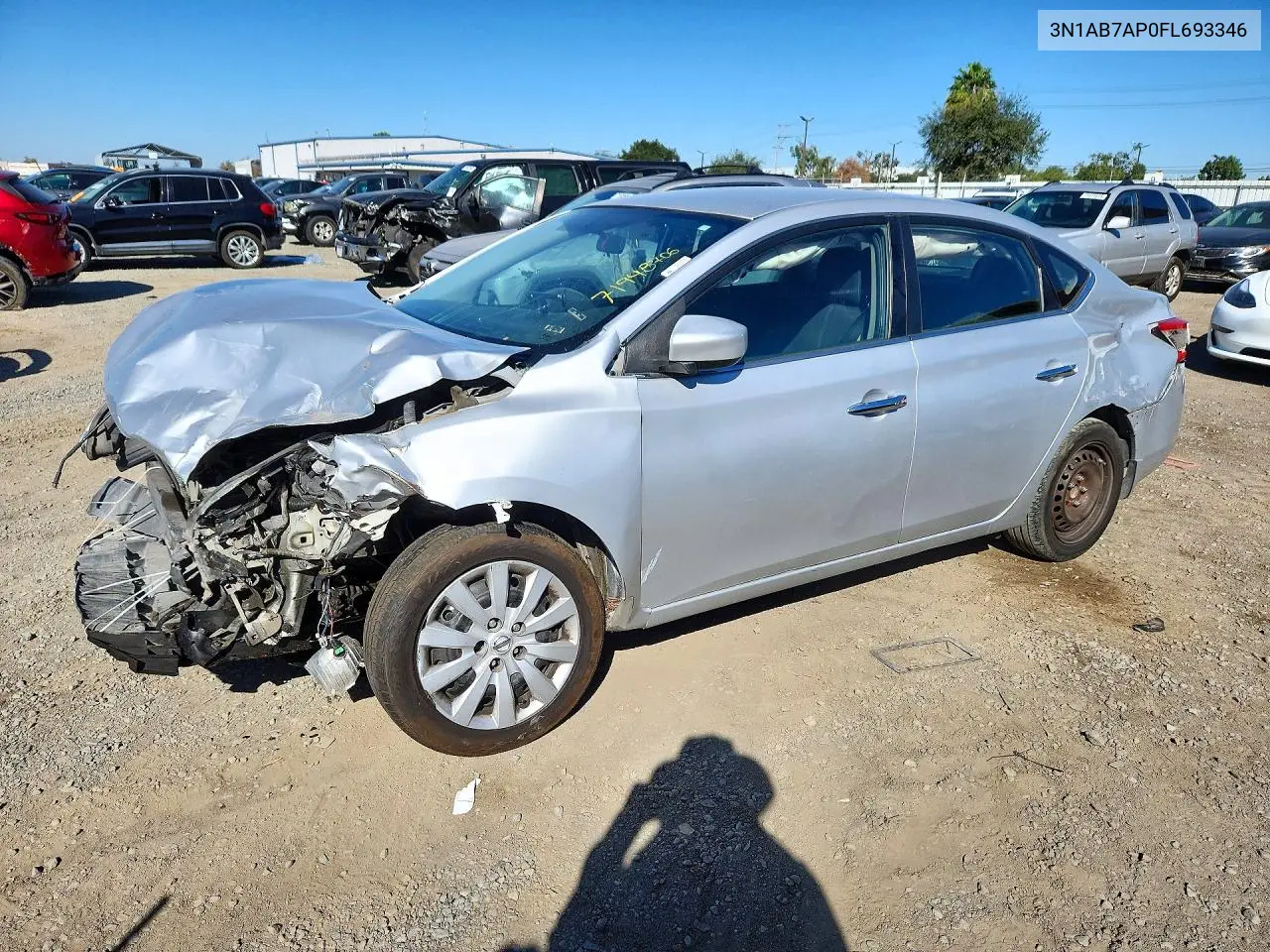 NISSAN SENTRA 2015, VIN 3N1AB7AP0FL693346