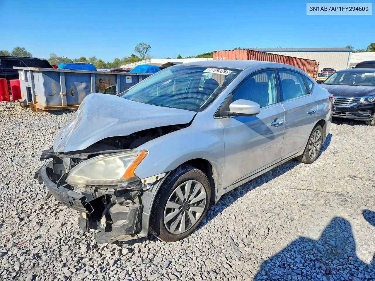 NISSAN SENTRA 2015, VIN 3N1AB7AP1FY294609