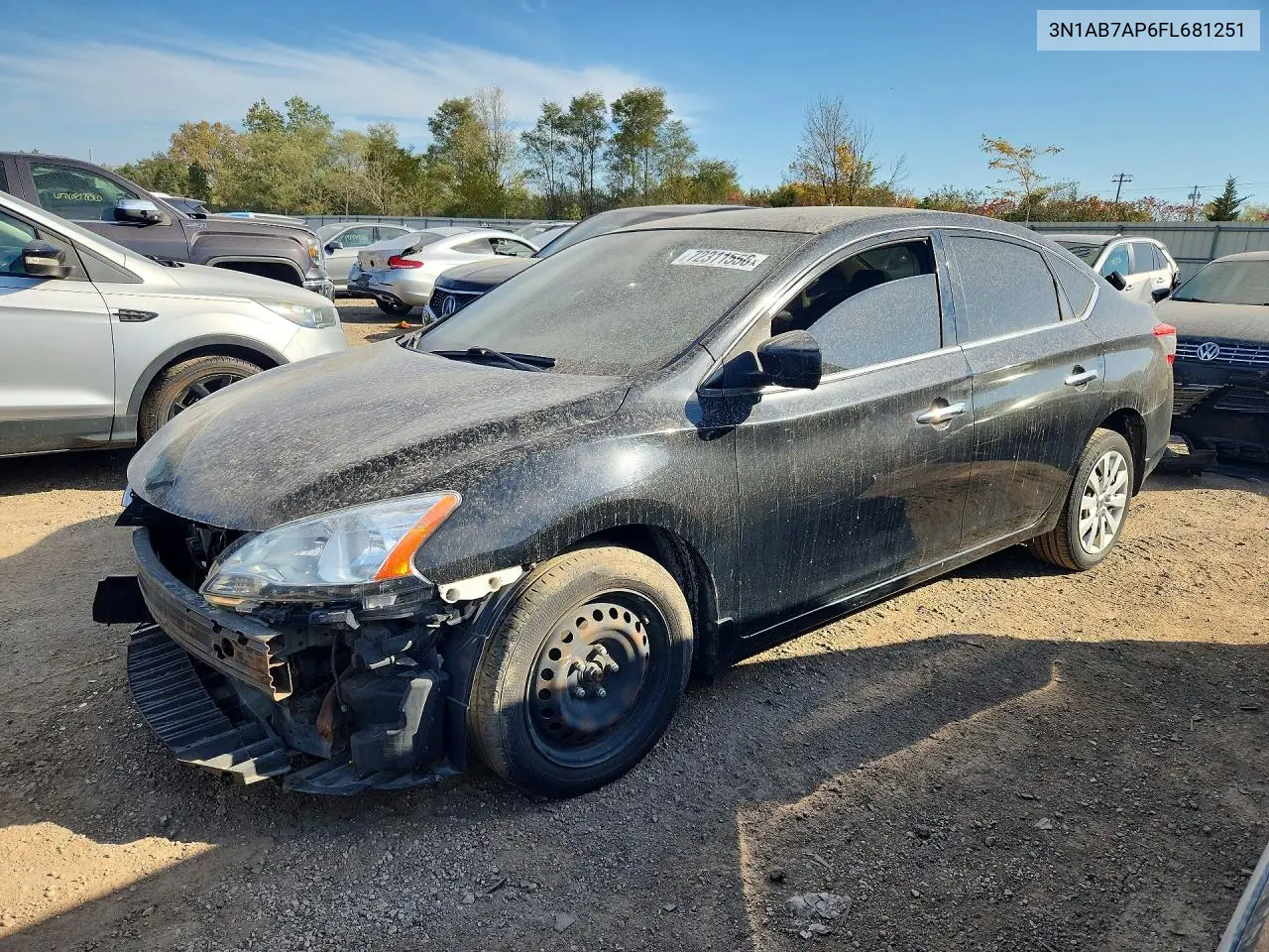 NISSAN SENTRA 2015, VIN 3N1AB7AP6FL681251
