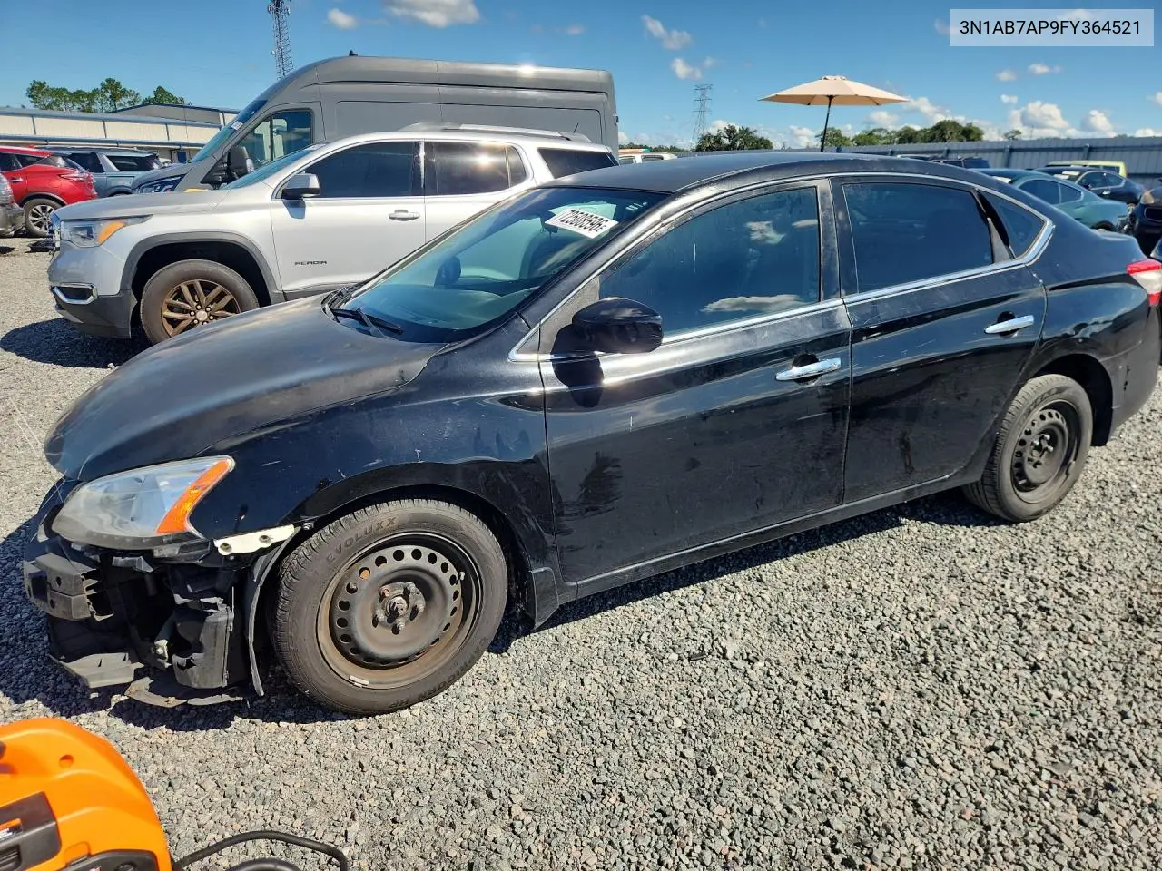 NISSAN SENTRA 2015, VIN 3N1AB7AP9FY364521