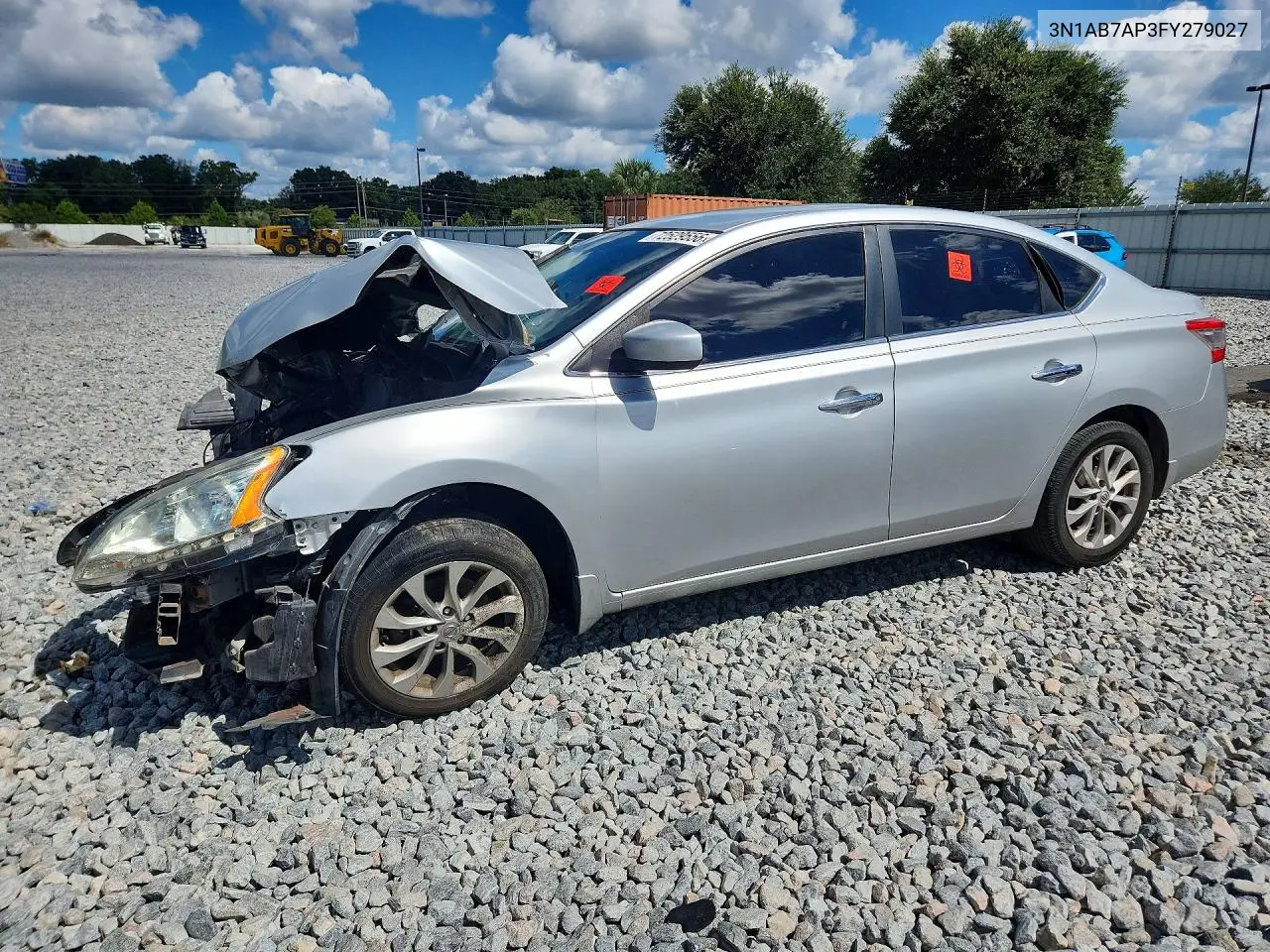 NISSAN SENTRA 2015, VIN 3N1AB7AP3FY279027