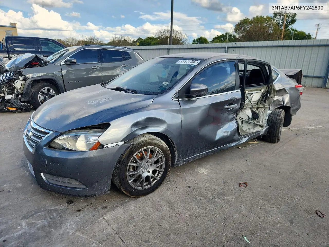 NISSAN SENTRA 2015, VIN 3N1AB7AP6FY242800