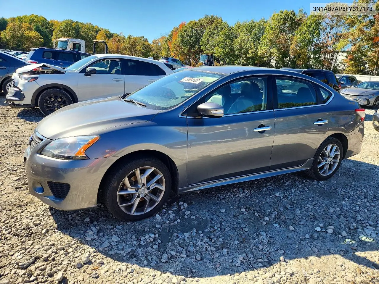 NISSAN SENTRA 2015, VIN 3N1AB7AP8FY317173