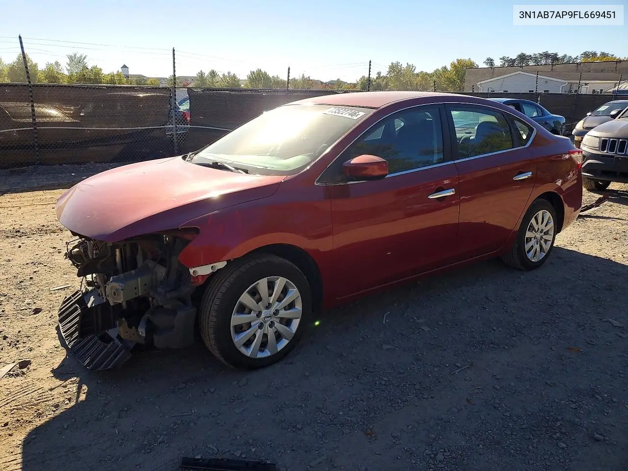 NISSAN SENTRA 2015, VIN 3N1AB7AP9FL669451