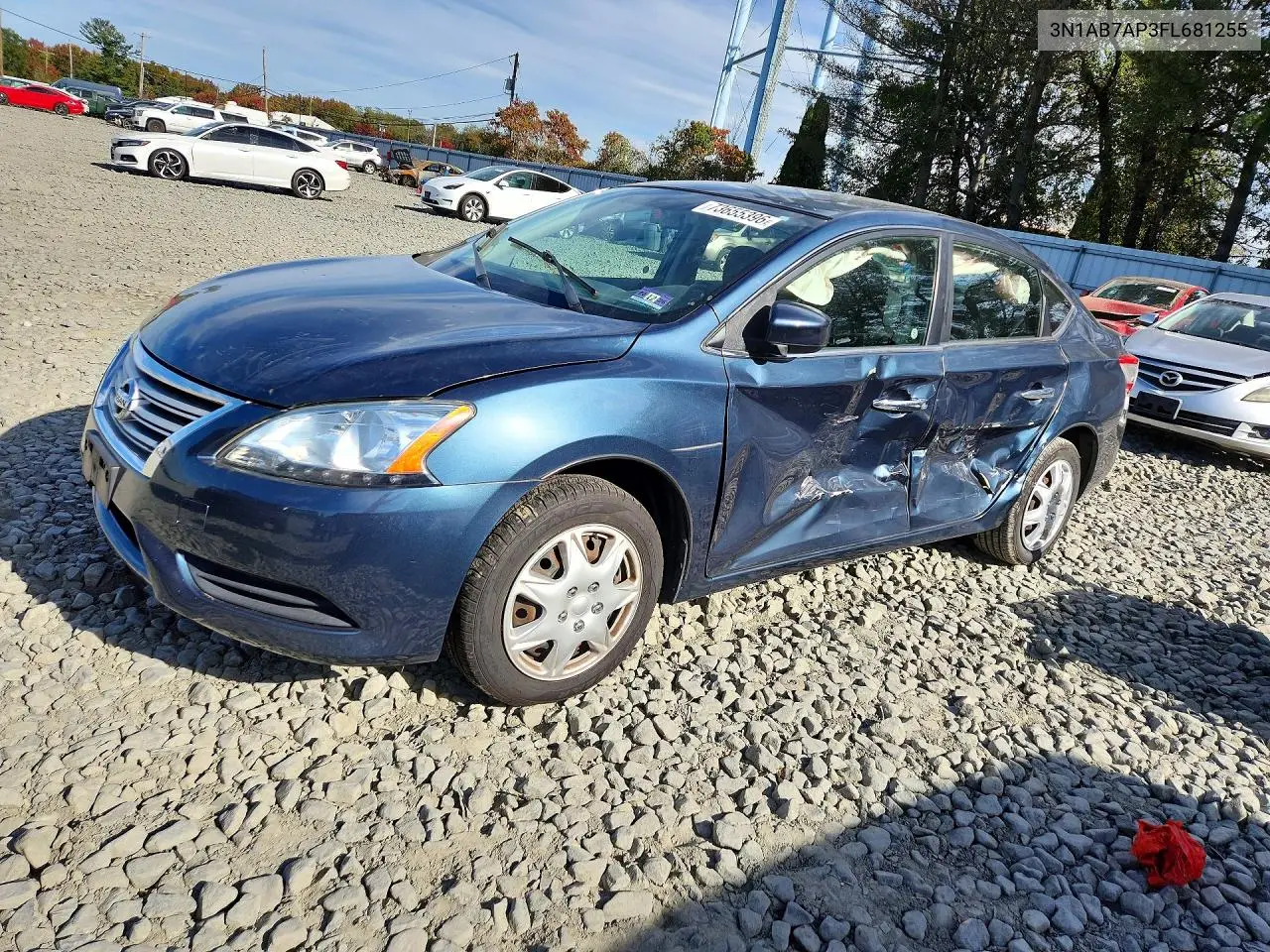NISSAN SENTRA 2015, VIN 3N1AB7AP3FL681255