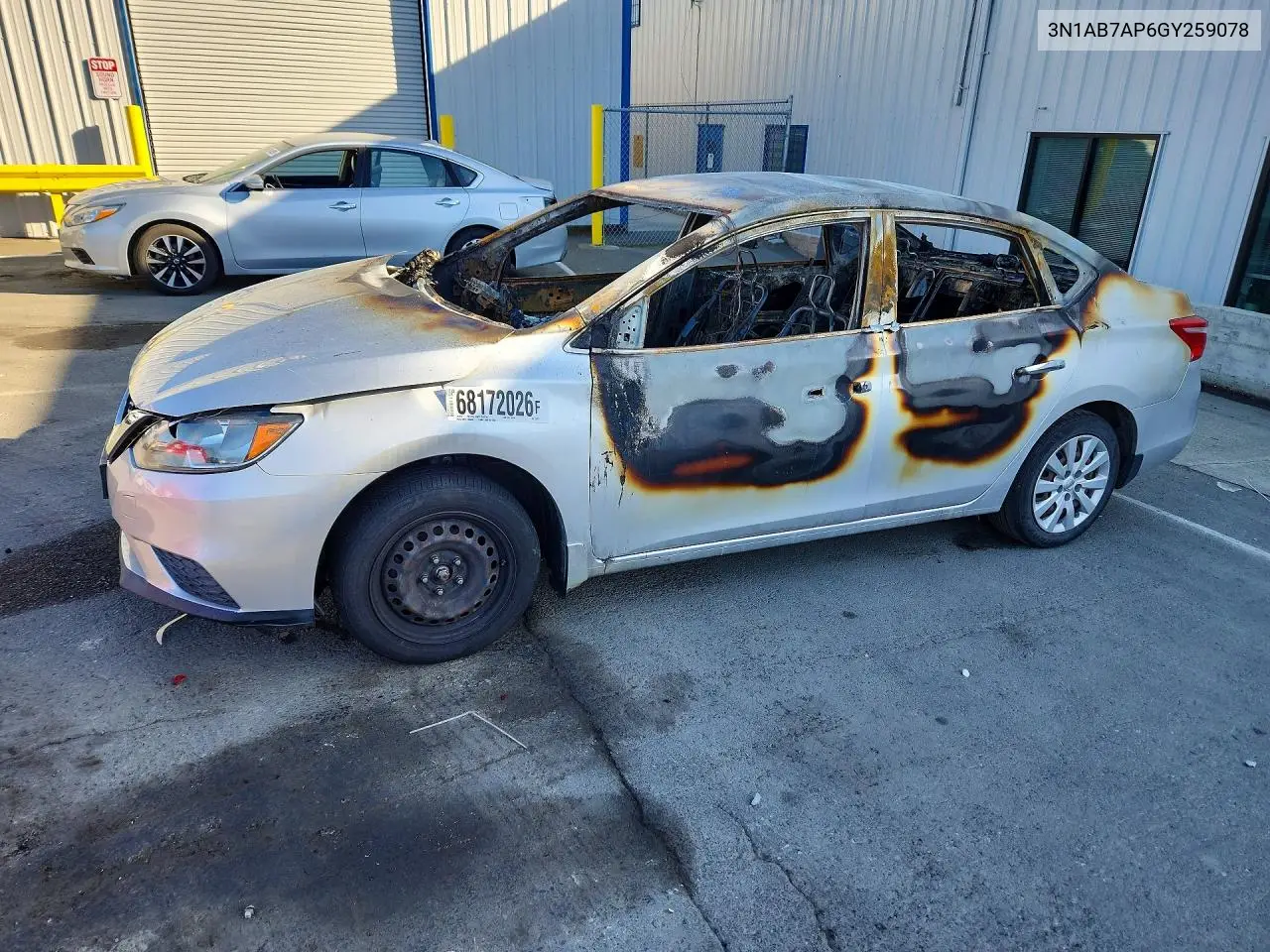 NISSAN SENTRA 2016, VIN 3N1AB7AP6GY259078