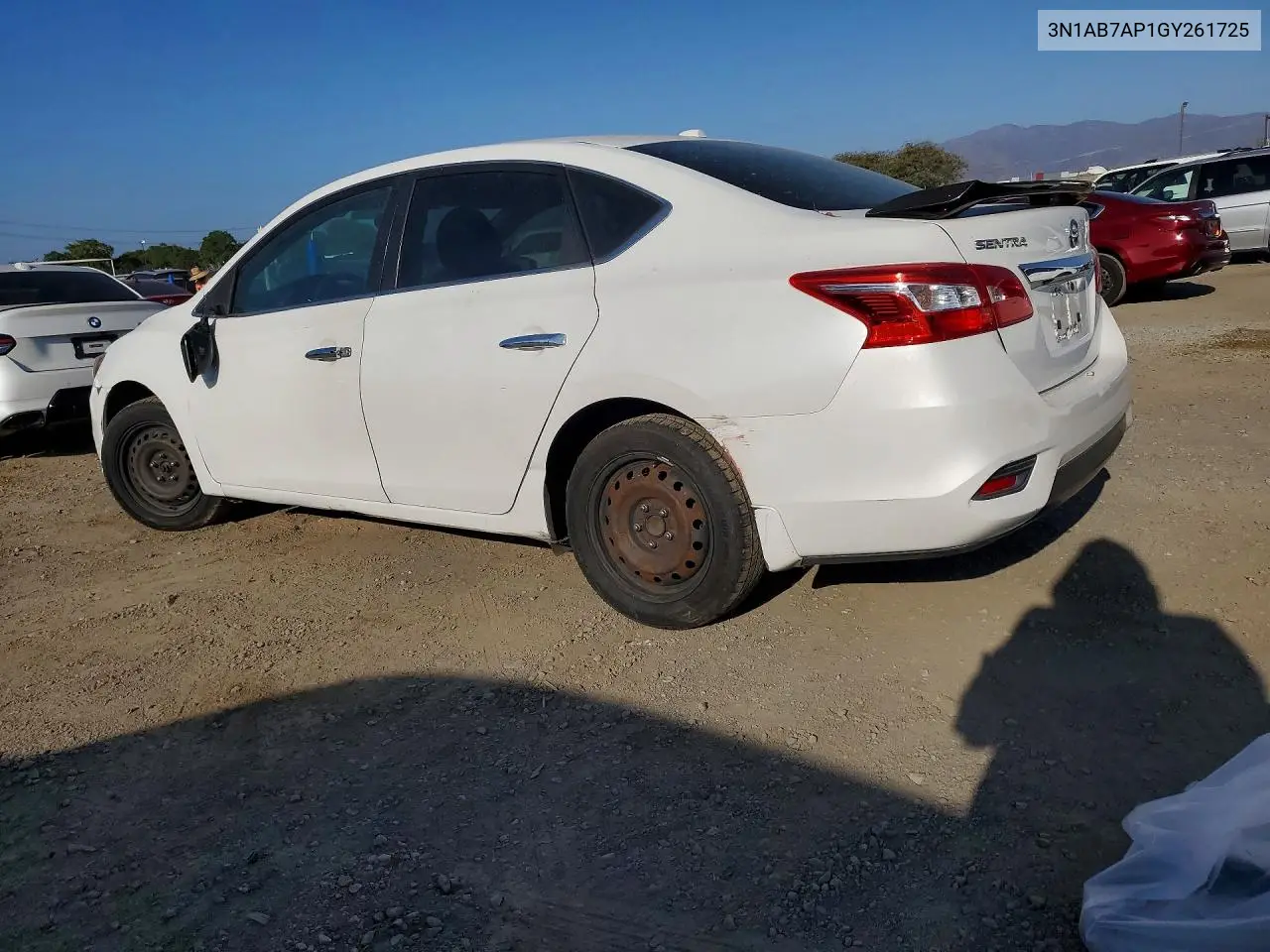 2016 NISSAN SENTRA VIN 3N1AB7AP1GY261725 — фото 2