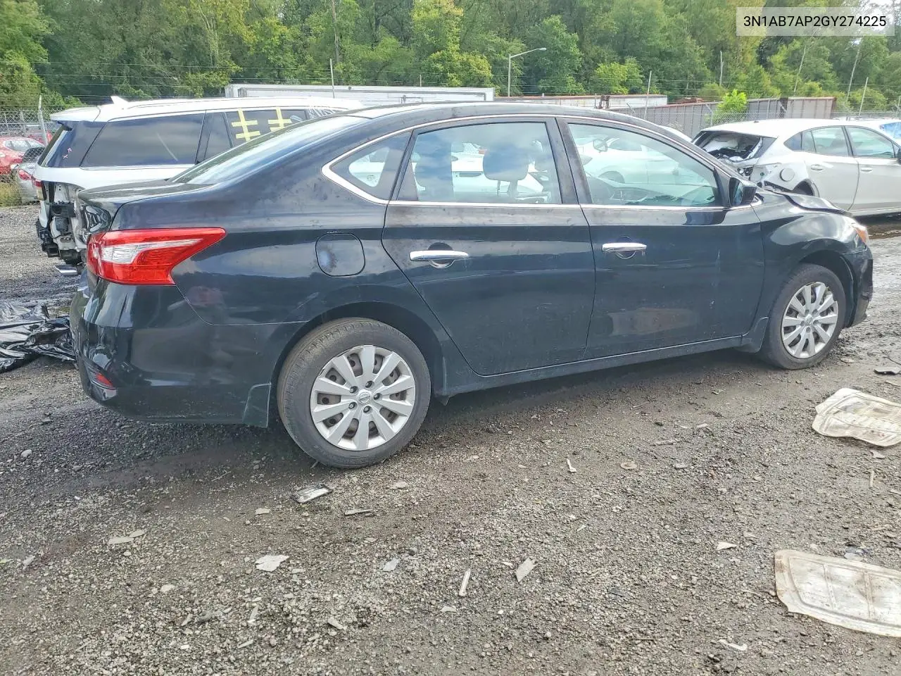 2016 NISSAN SENTRA VIN 3N1AB7AP2GY274225 — фото 3