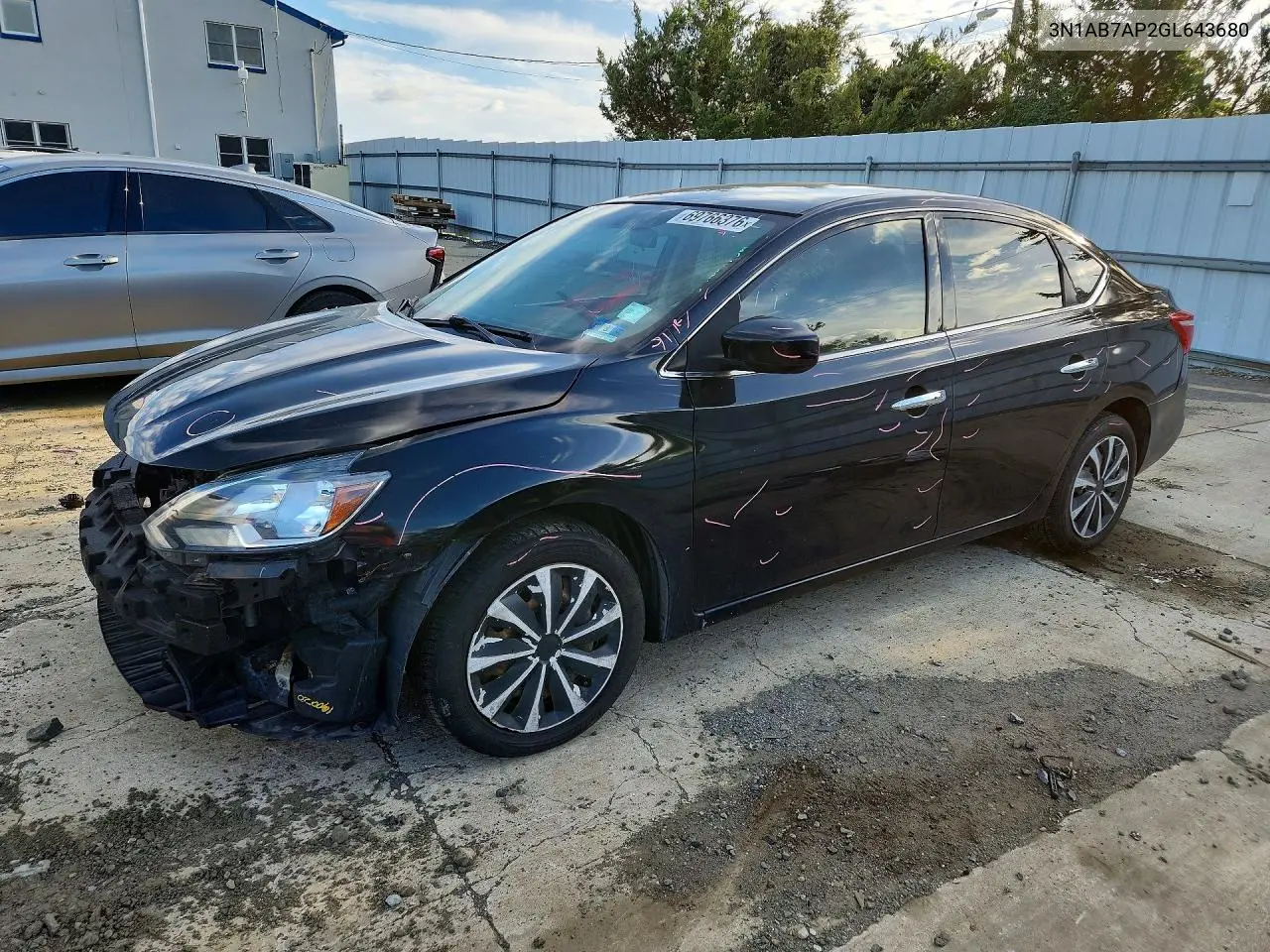 NISSAN SENTRA 2016, VIN 3N1AB7AP2GL643680