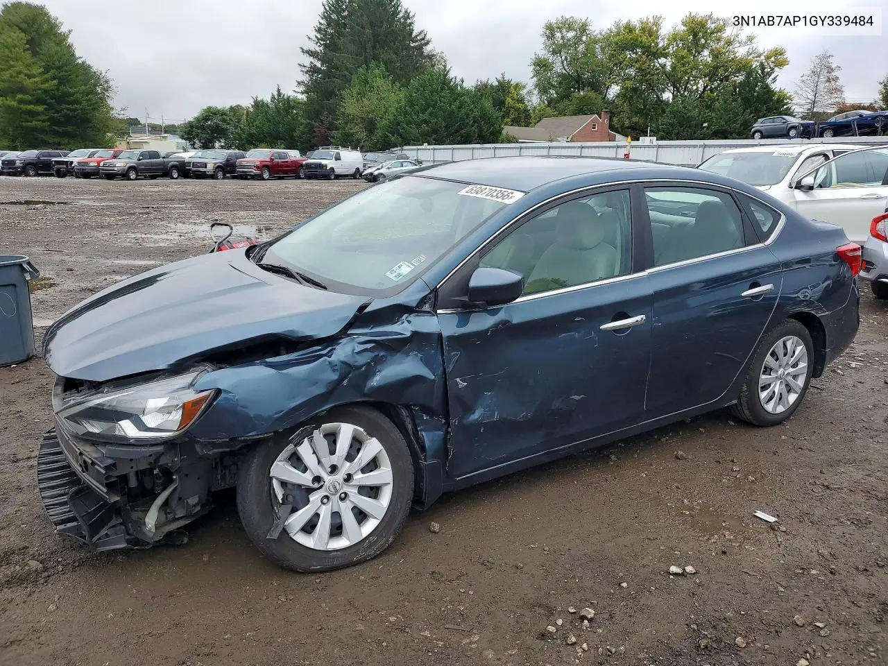 NISSAN SENTRA 2016, VIN 3N1AB7AP1GY339484