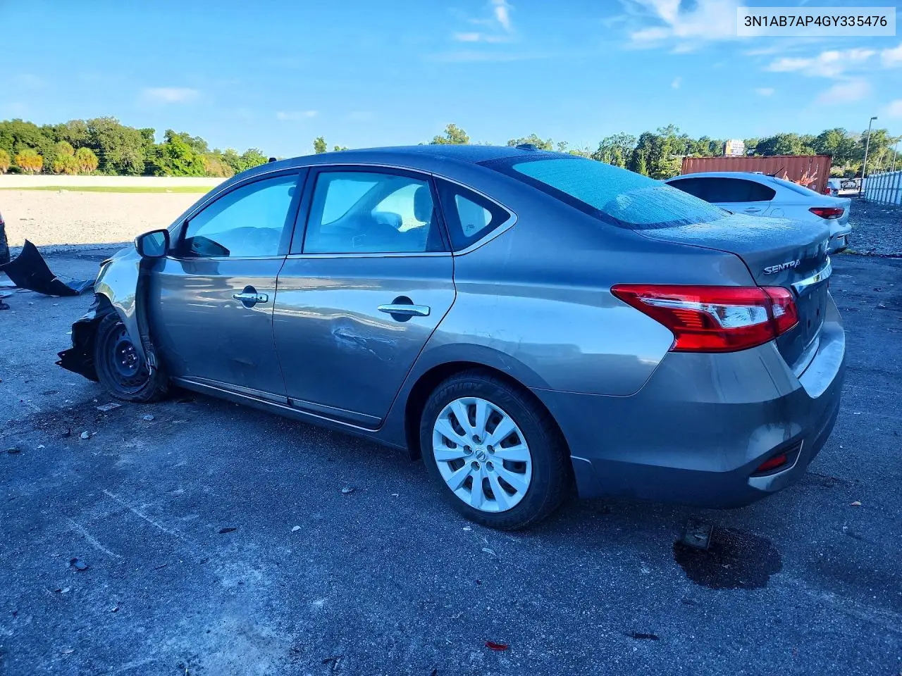 2016 NISSAN SENTRA VIN 3N1AB7AP4GY335476 — фото 2