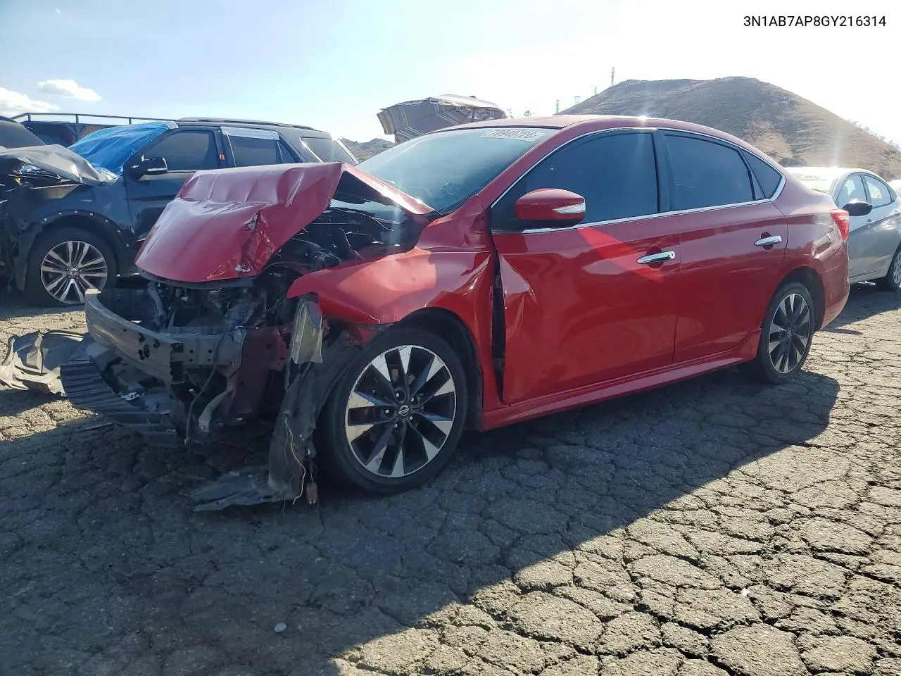 NISSAN SENTRA 2016, VIN 3N1AB7AP8GY216314