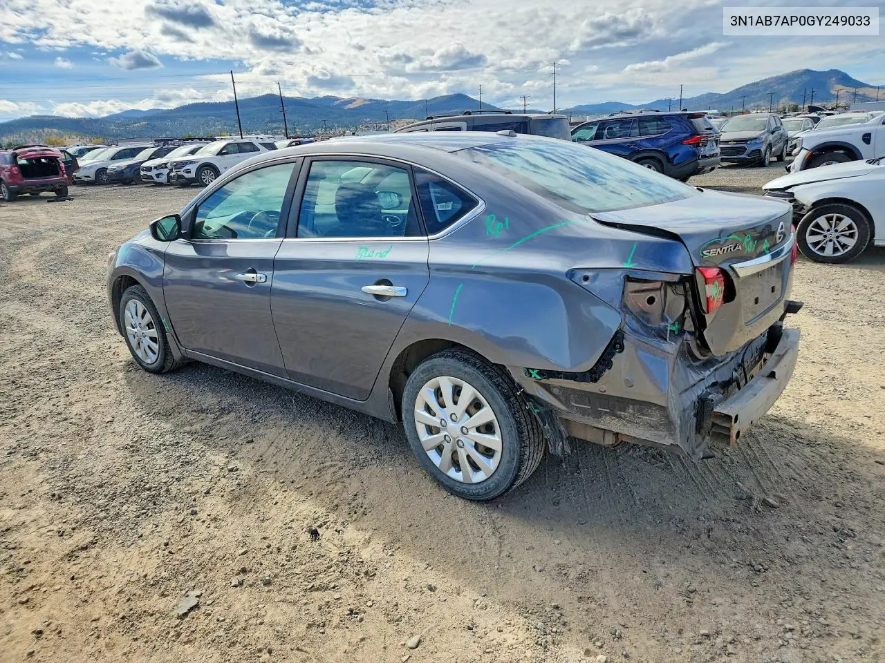 2016 NISSAN SENTRA VIN 3N1AB7AP0GY249033 — фото 2