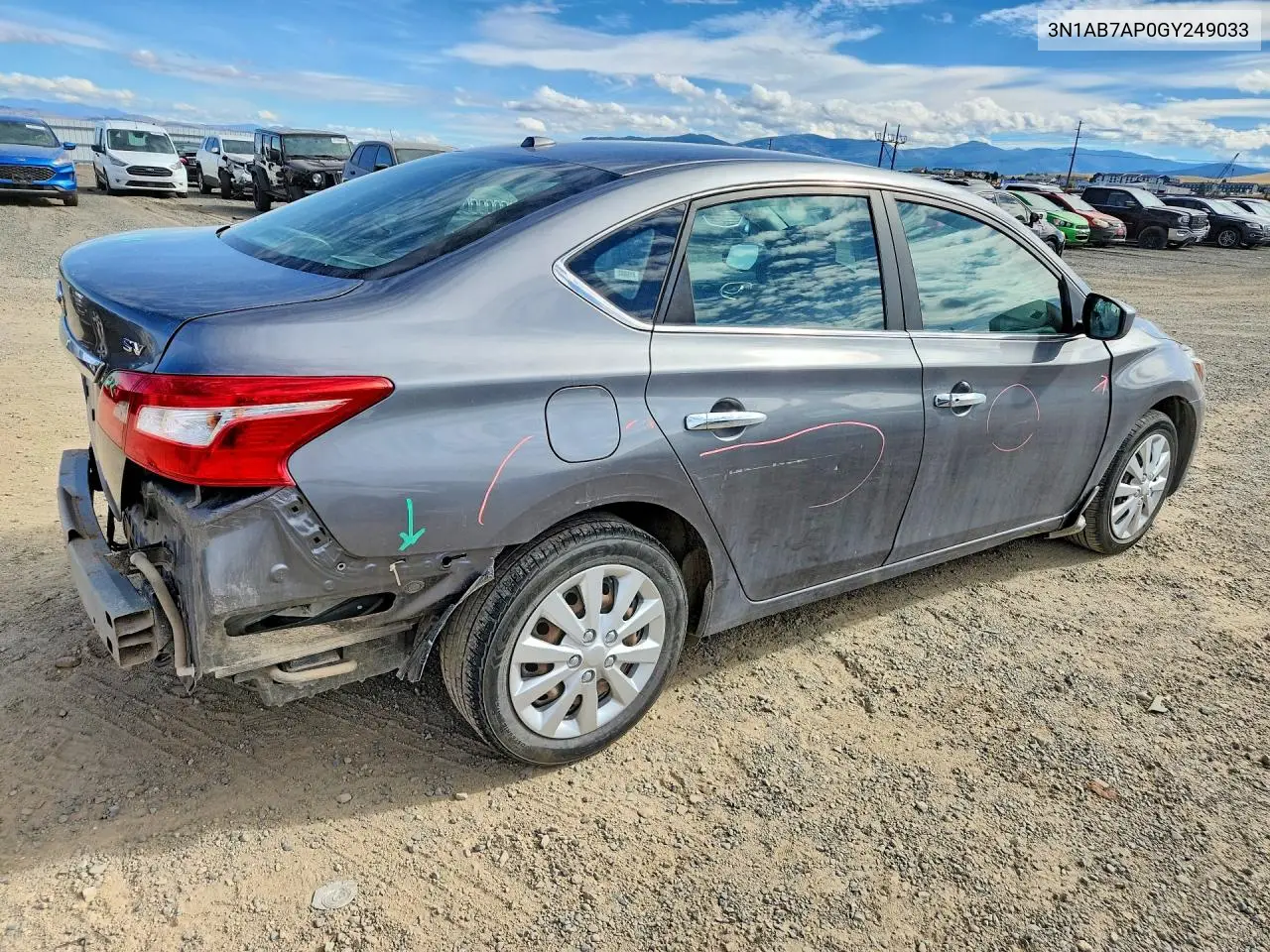 2016 NISSAN SENTRA VIN 3N1AB7AP0GY249033 — фото 3