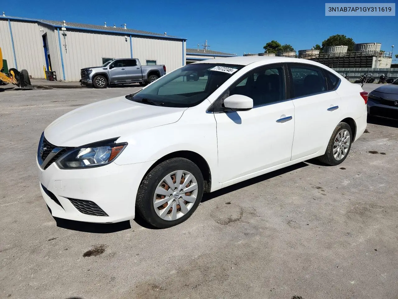 NISSAN SENTRA 2016, VIN 3N1AB7AP1GY311619