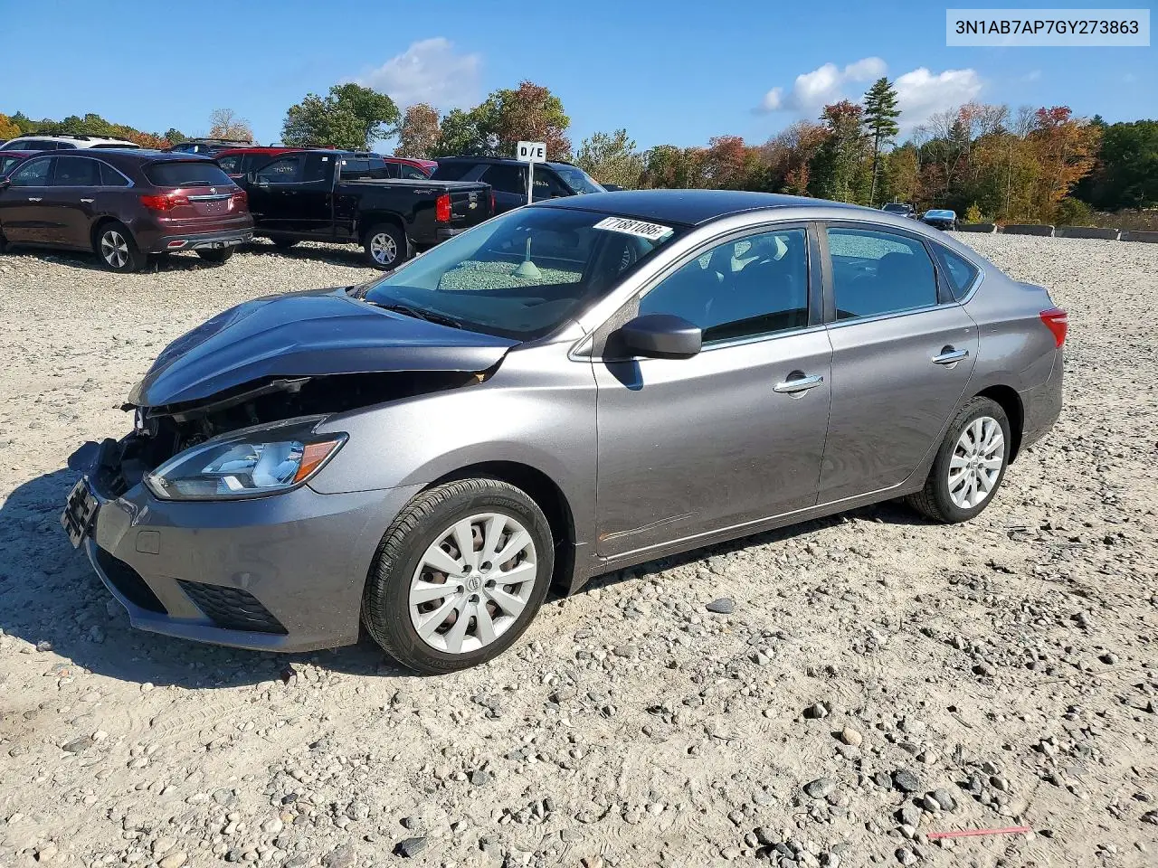 NISSAN SENTRA 2016, VIN 3N1AB7AP7GY273863