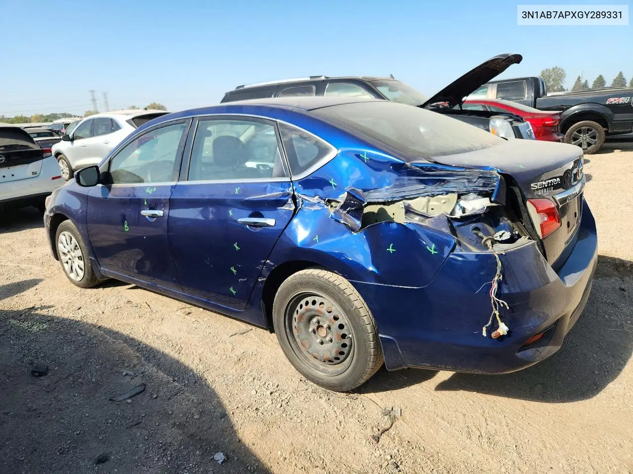 2016 NISSAN SENTRA VIN 3N1AB7APXGY289331 — фото 2