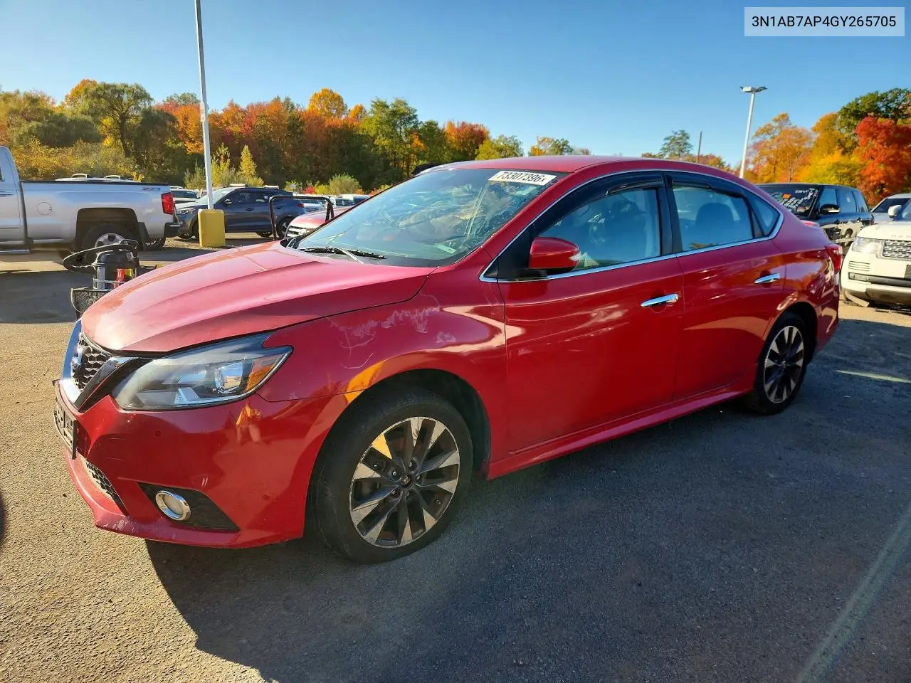 NISSAN SENTRA 2016, VIN 3N1AB7AP4GY265705